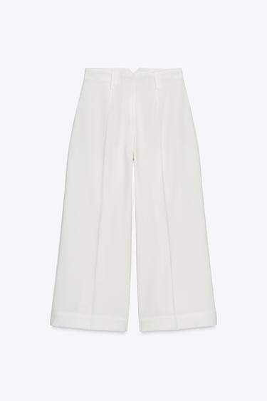 PANTALÓN CULOTTE TIRO ALTO - Crudo de Zara - Imagen 0