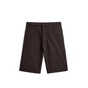 REGULAR FIT SEERSUCKER BERMUDA SHORTS - Dark brown by Zara