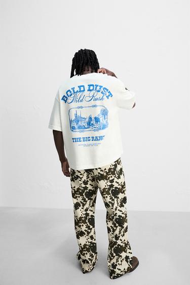 WASHED PRINT T-SHIRT - Oyster-white by Zara - Image 5