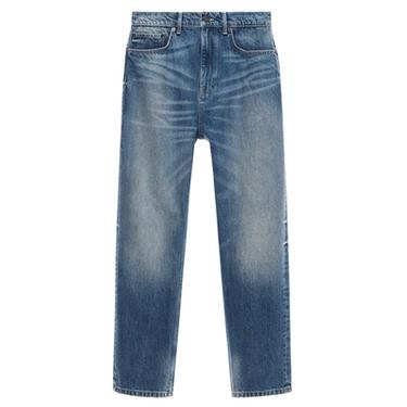 JEANS STRAIGHT ANKLE FIT - أزرق وسط by Zara