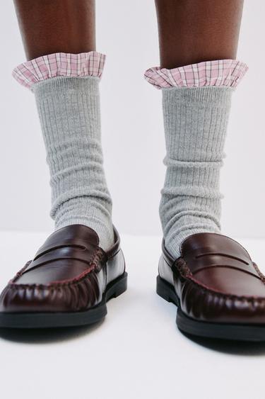 2-PACK OF SOCKS WITH RUFFLE TRIM - Blue by Zara