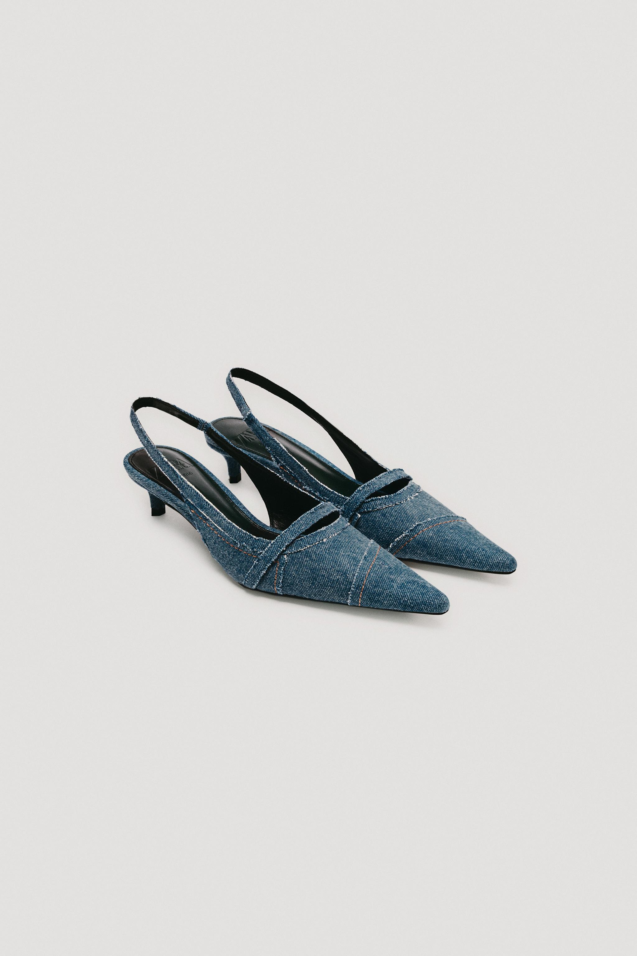 LIMITED EDITION DENIM KITTEN HEEL SLINGBACKS