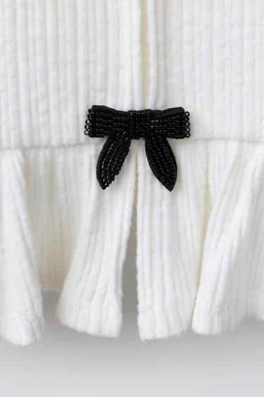 HAUT CÔTELÉ SOFT TOUCH À LACETS - Écru de Zara - Image 3