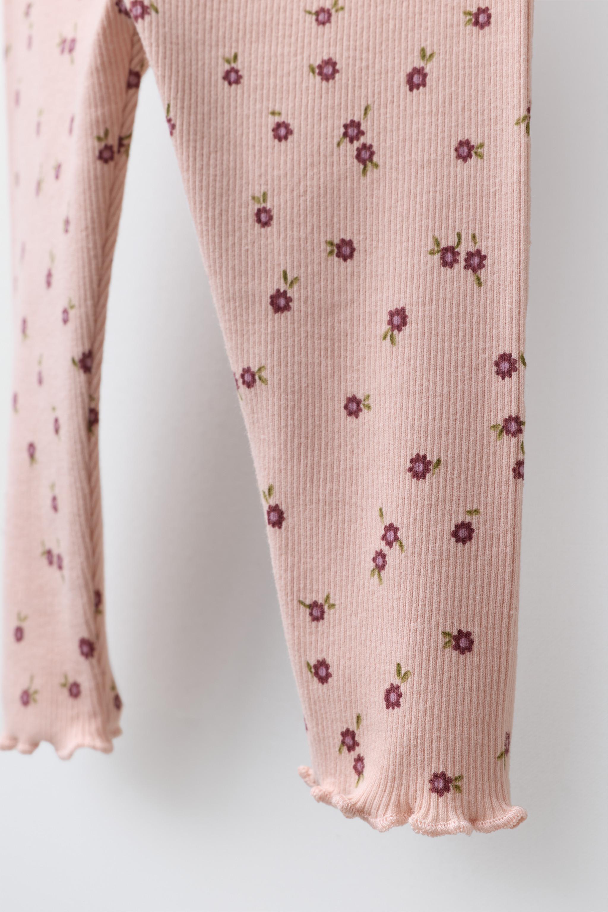 LEGGING CÔTELÉ À FLEURS