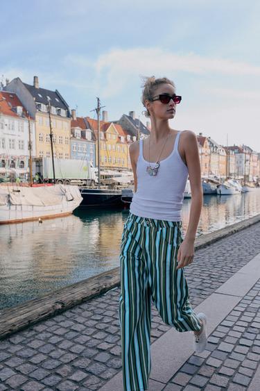 Z1975 BARREL STRIPED JEANS - striped by Zara - Image 2