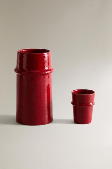 RAISED VASE WITH LACQUERED FINISH - Red by Zara - Image 0