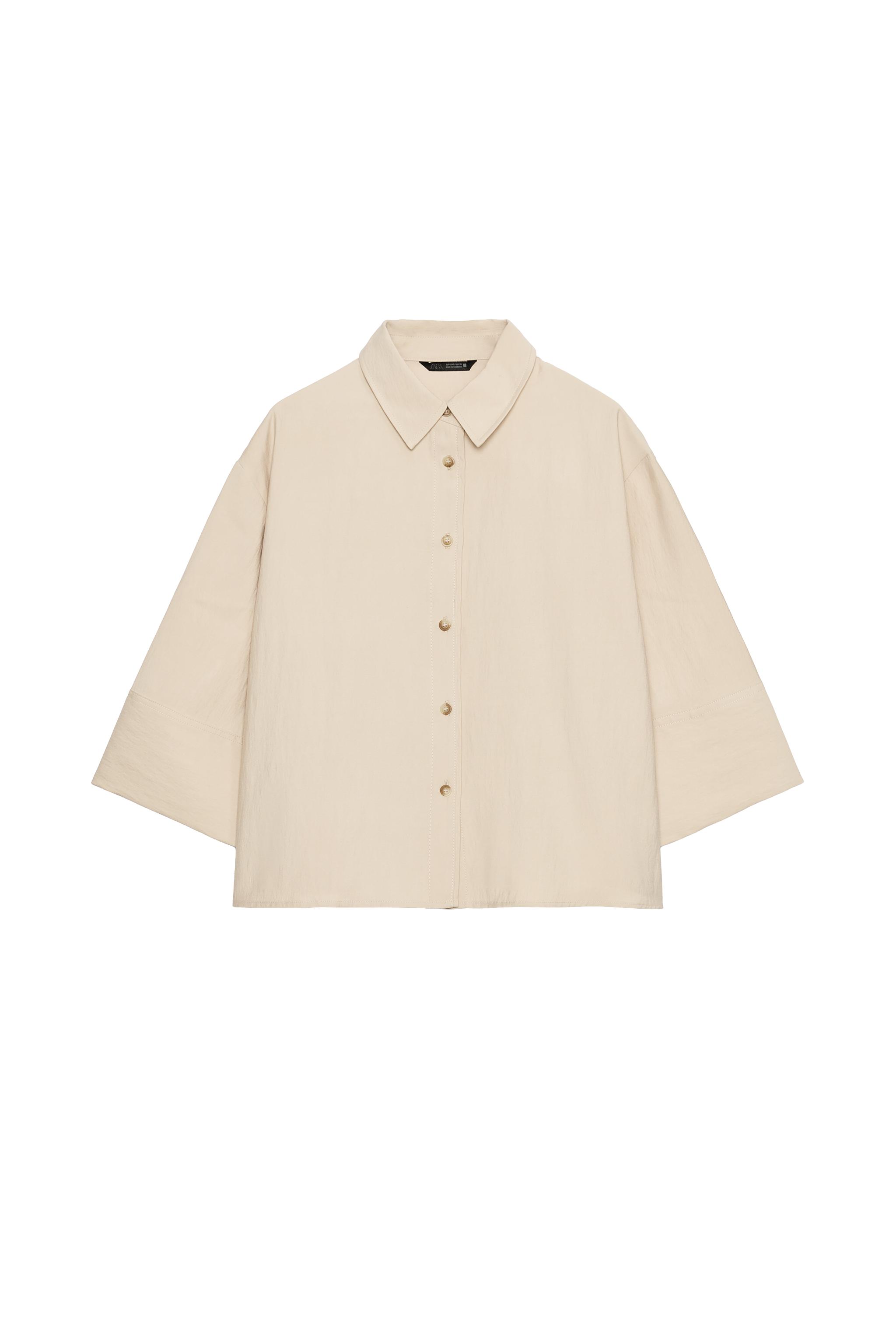 CROPPED WIDE SLEEVE SHIRT