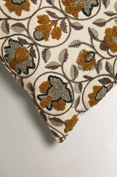 TUFTING CUSHION COVER - Mustard by Zara - Image 1