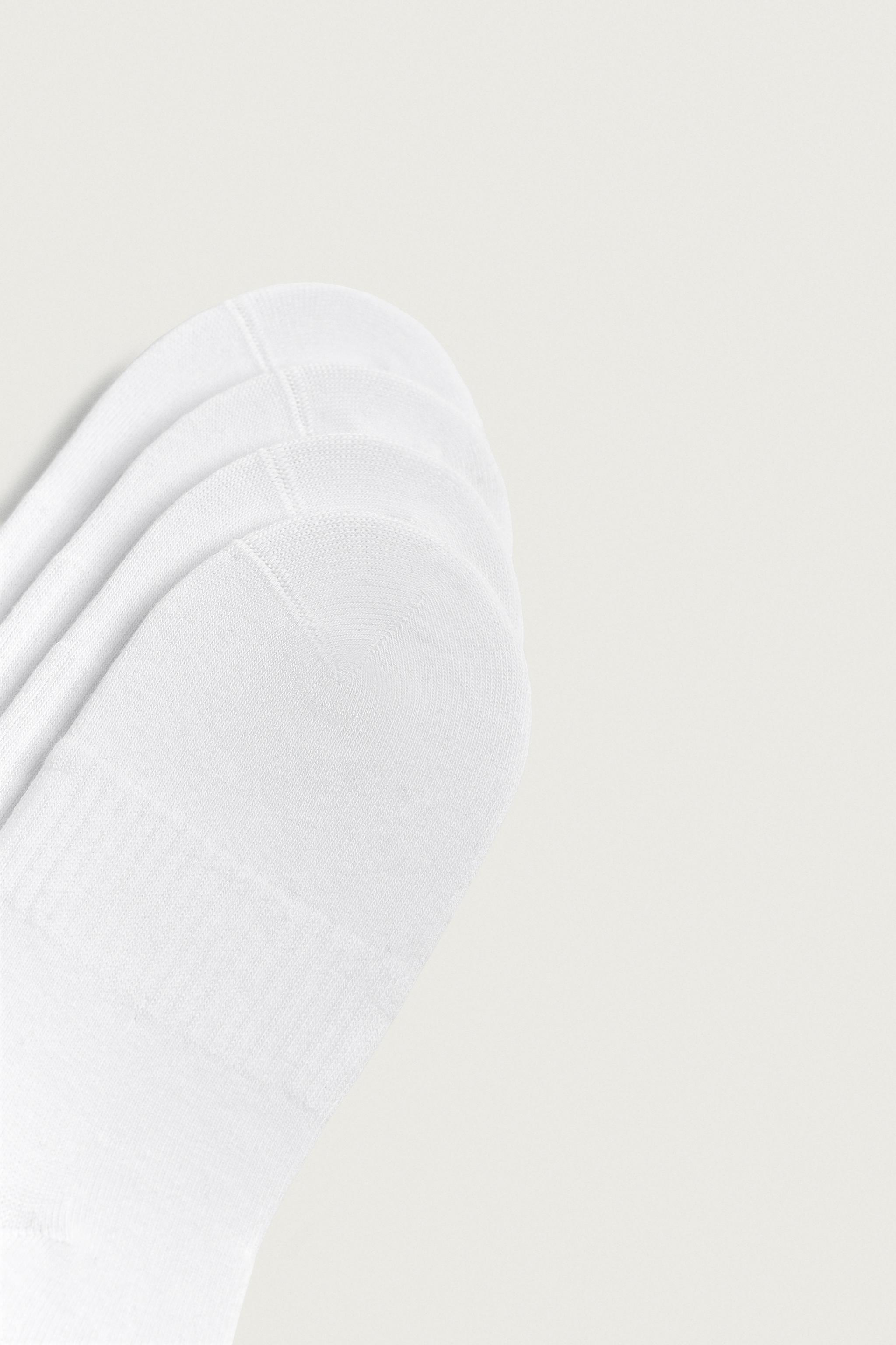 PACK OF 4 INVISIBLE SOCKS — White (alternate view)