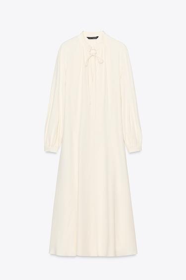 ROBE À NŒUDS ZW COLLECTION - Blanc cassé de Zara - Image 5