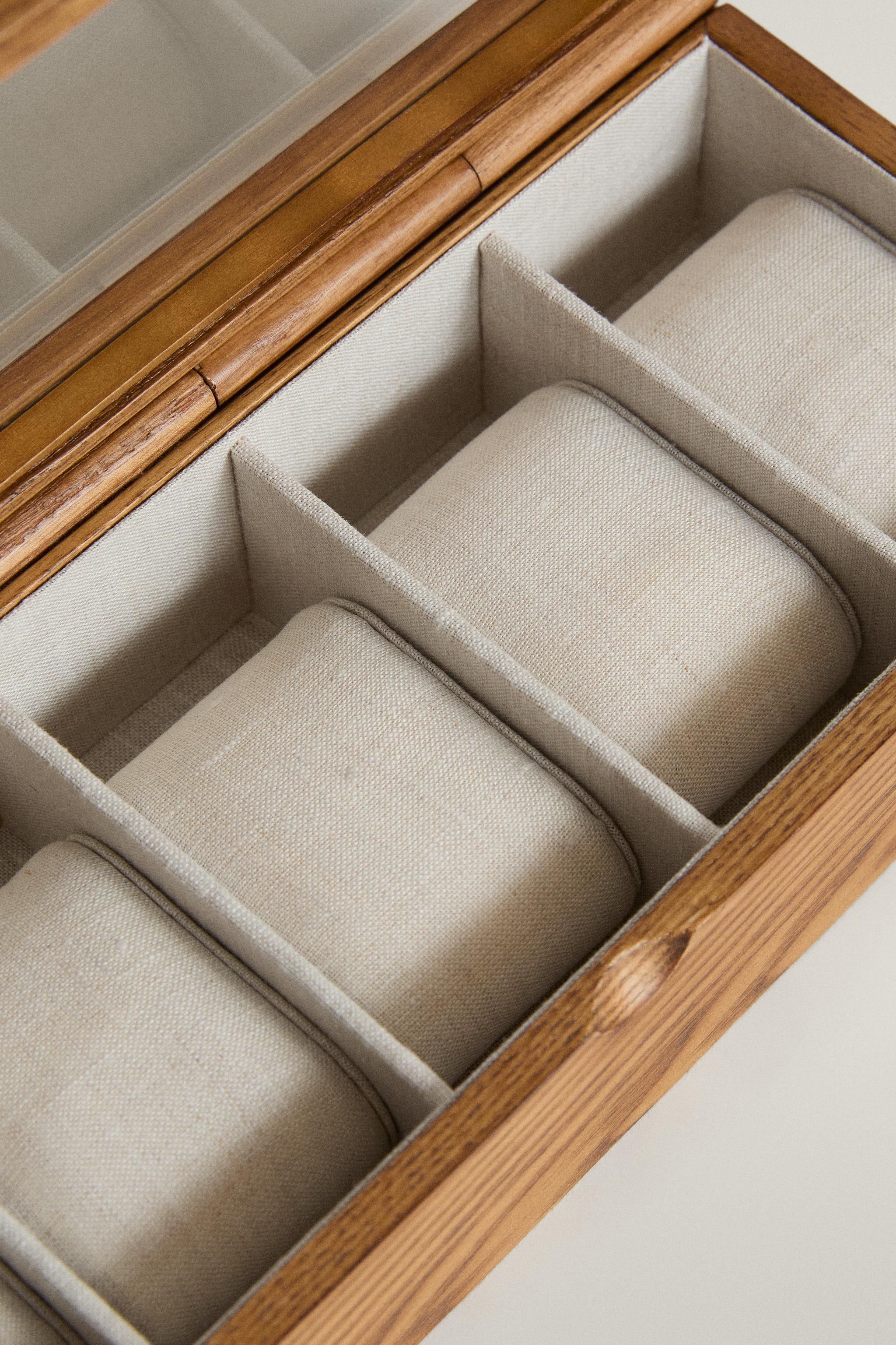 WOODEN JEWELRY AND WATCH BOX