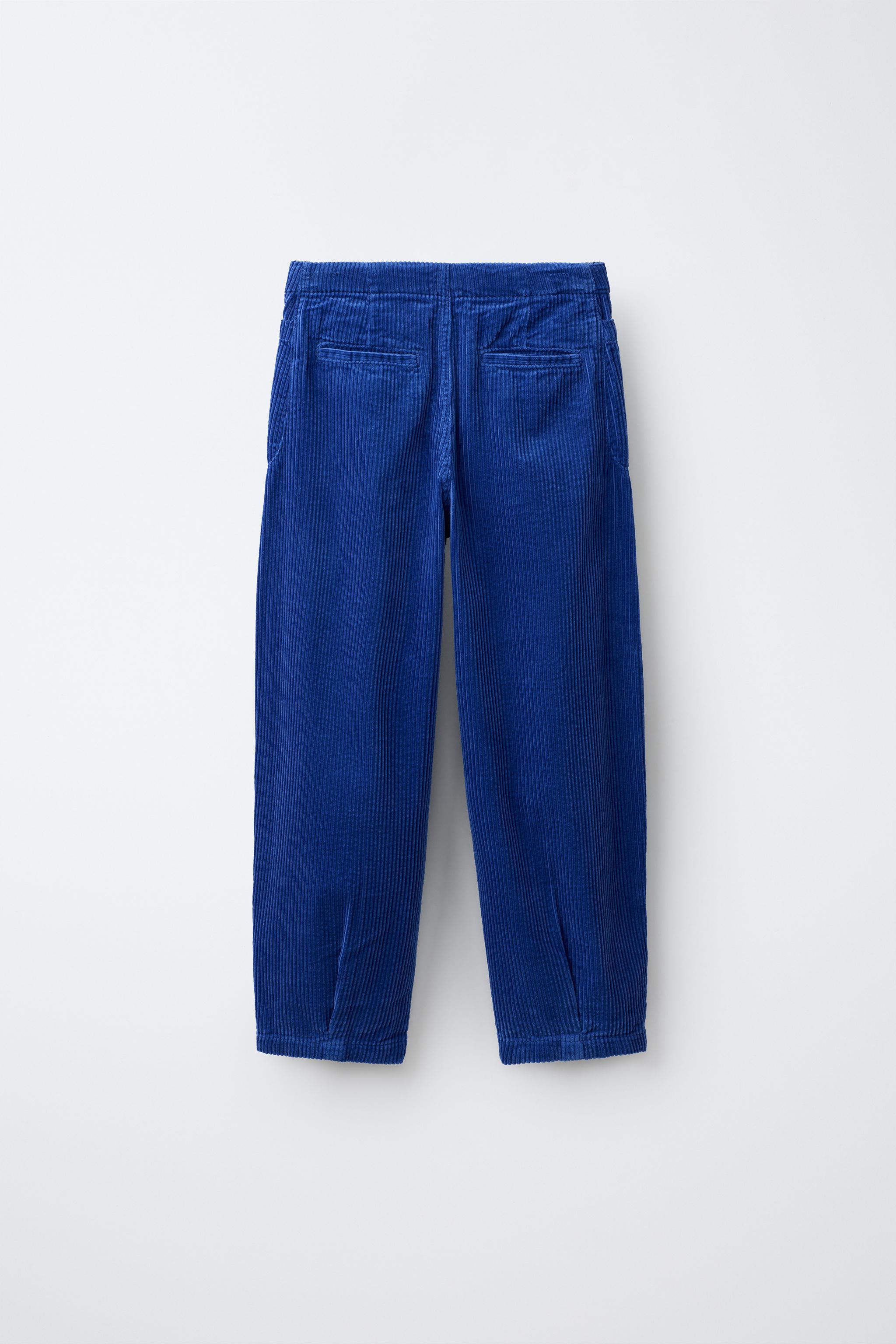 コーデュロイバレルパンツ - 濃青 | ZARA Japan / 日本