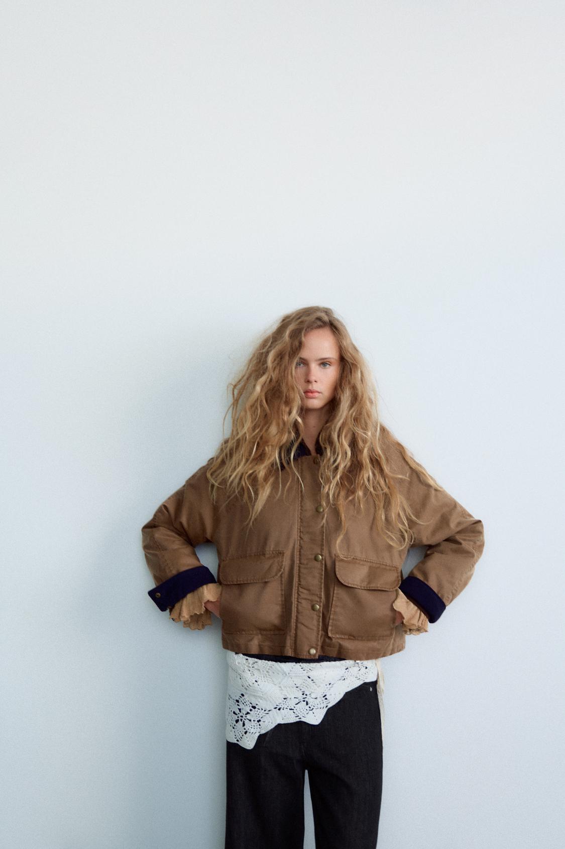 CONTRAST COLLAR WAXED JACKET