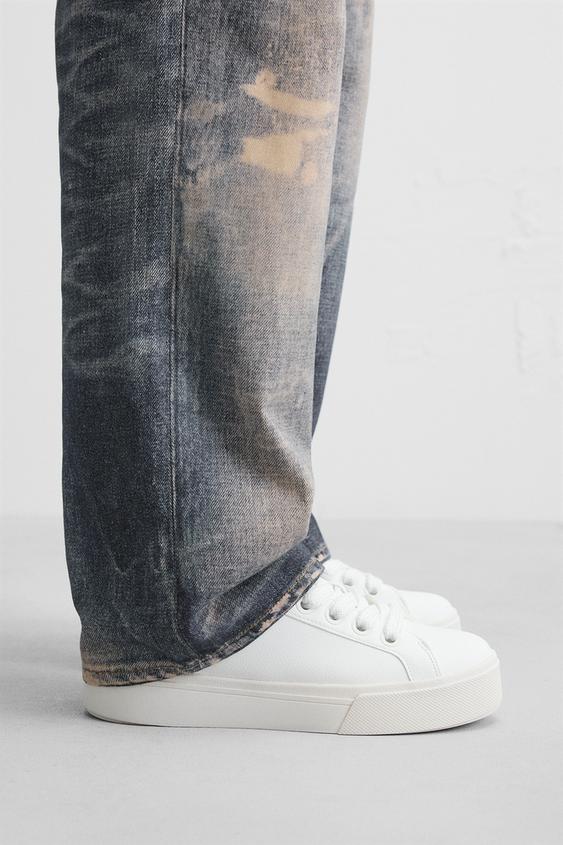 BASKETS À SEMELLES ÉPAISSES - Blanc de Zara - Image 0