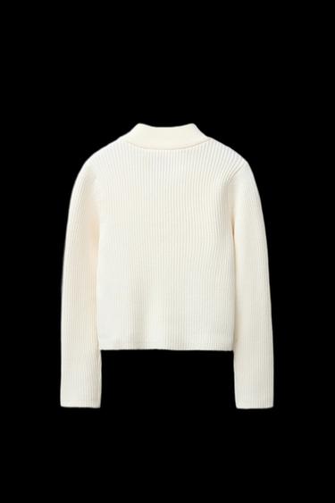 Zara CHAMPION ® X ZARA RIBBED MOCK NECK SWEATER - Ecru