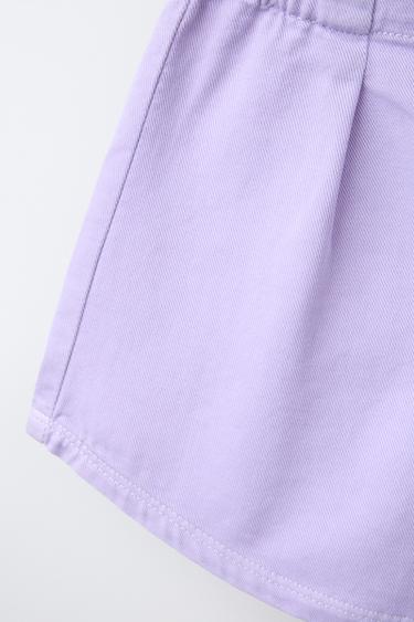 DENIM BERMUDA SHORTS WITH PLEATS - Violet by Zara - Image 3