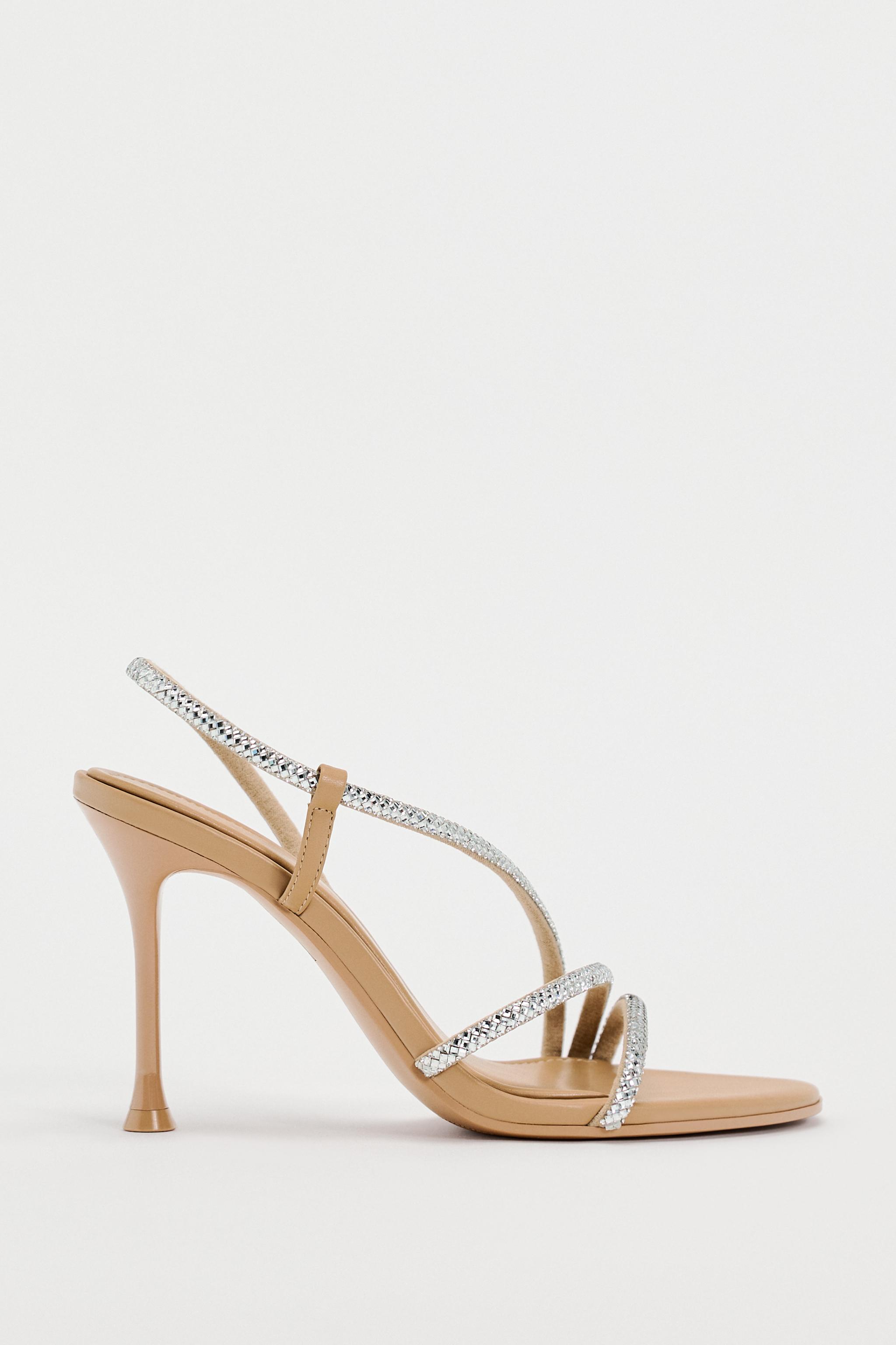 zara crystal heels
