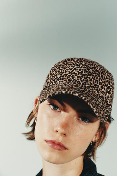 Zara ANIMAL PRINT TWILL CAP - Leopard - Image 0