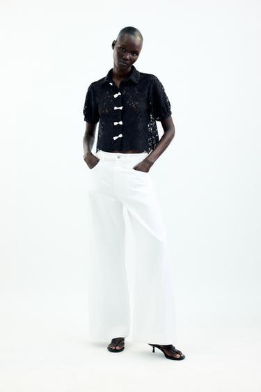 CHEMISE DENTELLE LACETS - Noir de Zara - Image 0