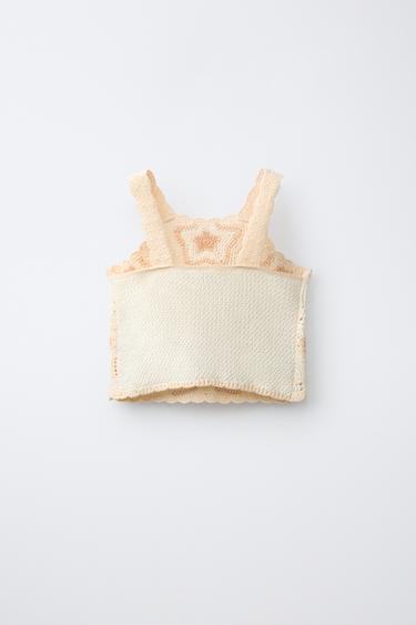 TOP EN CROCHET ÉTOILES - Beige clair de Zara - Image 1