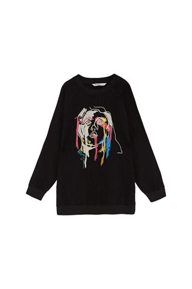 EMBROIDERED JACQUARD SWEATSHIRT WITH THREAD DETAIL