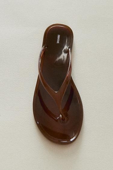 SANDALES PLATES JELLY - Marron de Zara - Image 5