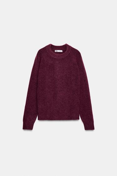Zara WOOL AND ALPACA BLEND JUMPER - Pink