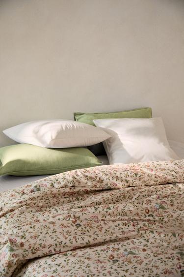 FUNDA NÓRDICA SATÉN FLORAL (300 HILOS) - Beige claro de Zara