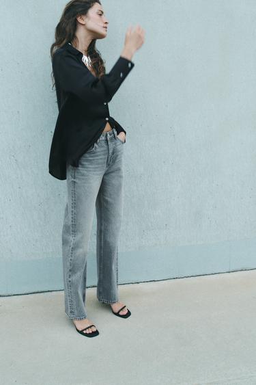 CAMISA BÁSICA SATINADA - Negro de Zara - Imagen 0