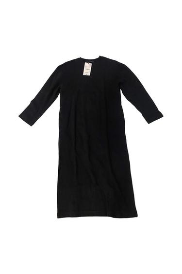 NWT ZARA WASHED EFFECT INTERLOCK DRESS BLACK