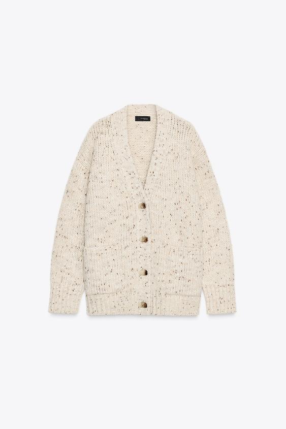 Strick Cardigan Zara Strickjacke Perlen Damen Strickwaren ZARA