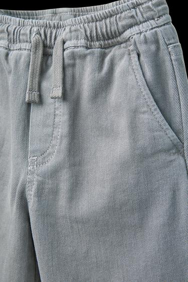 SUPERELASTISCHE GERADE SERGE-HOSE - Blau von Zara