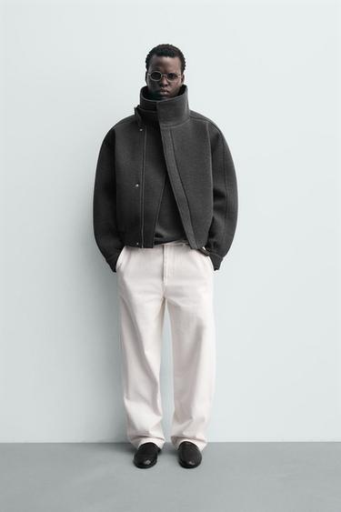 CAZADORA TÉCNICA CUELLO ENVOLVENTE - Gris oscuro de Zara - Imagen 0