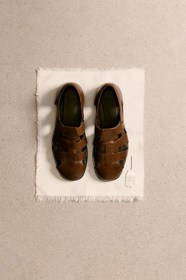 SANDALE GAFORRE LËKURE LIMITED EDITION - Kafe nga Zara
