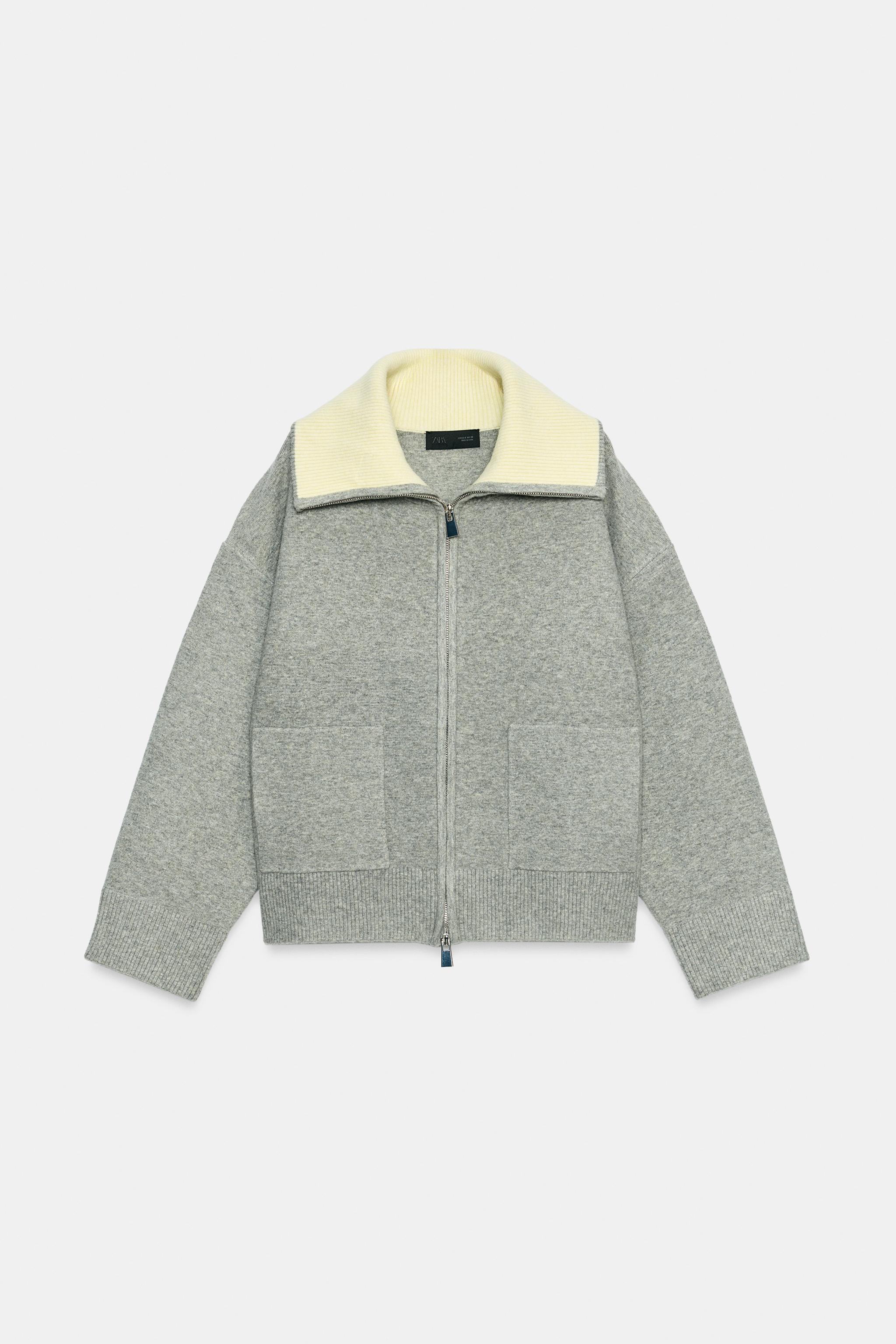 CONTRAST COLLAR CARDIGAN