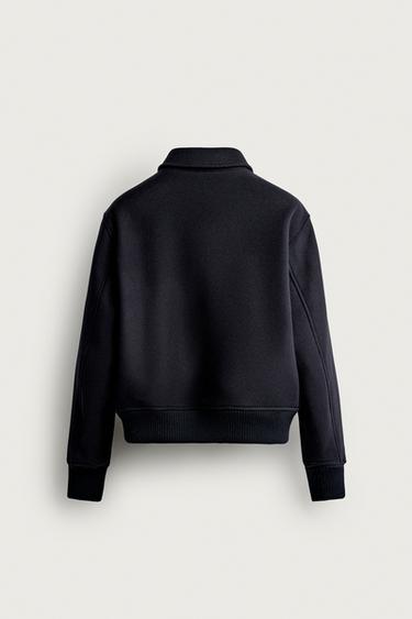 WOOL-BLEND REGULAR-FIT JACKET — Dark navy 2