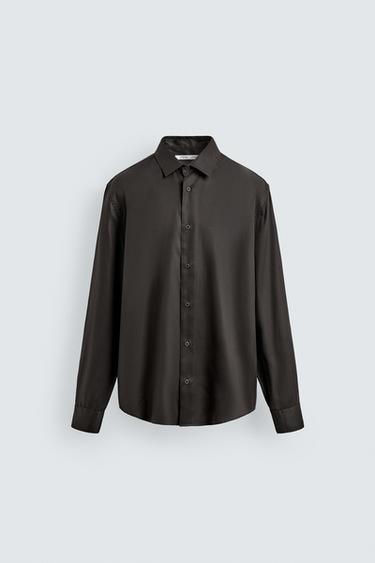 CAMISA FLUIDA RELAXED FIT - Marrón de Zara - Imagen 0