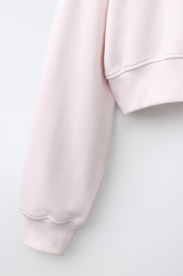 SWEAT COURT À CAPUCHE - Rose clair de Zara - Image 3