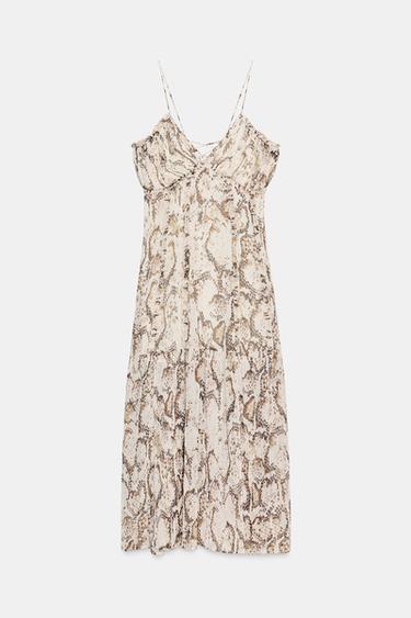 VESTIDO MIDI TIRANTES ESTAMPADO ANIMAL - Serpiente de Zara