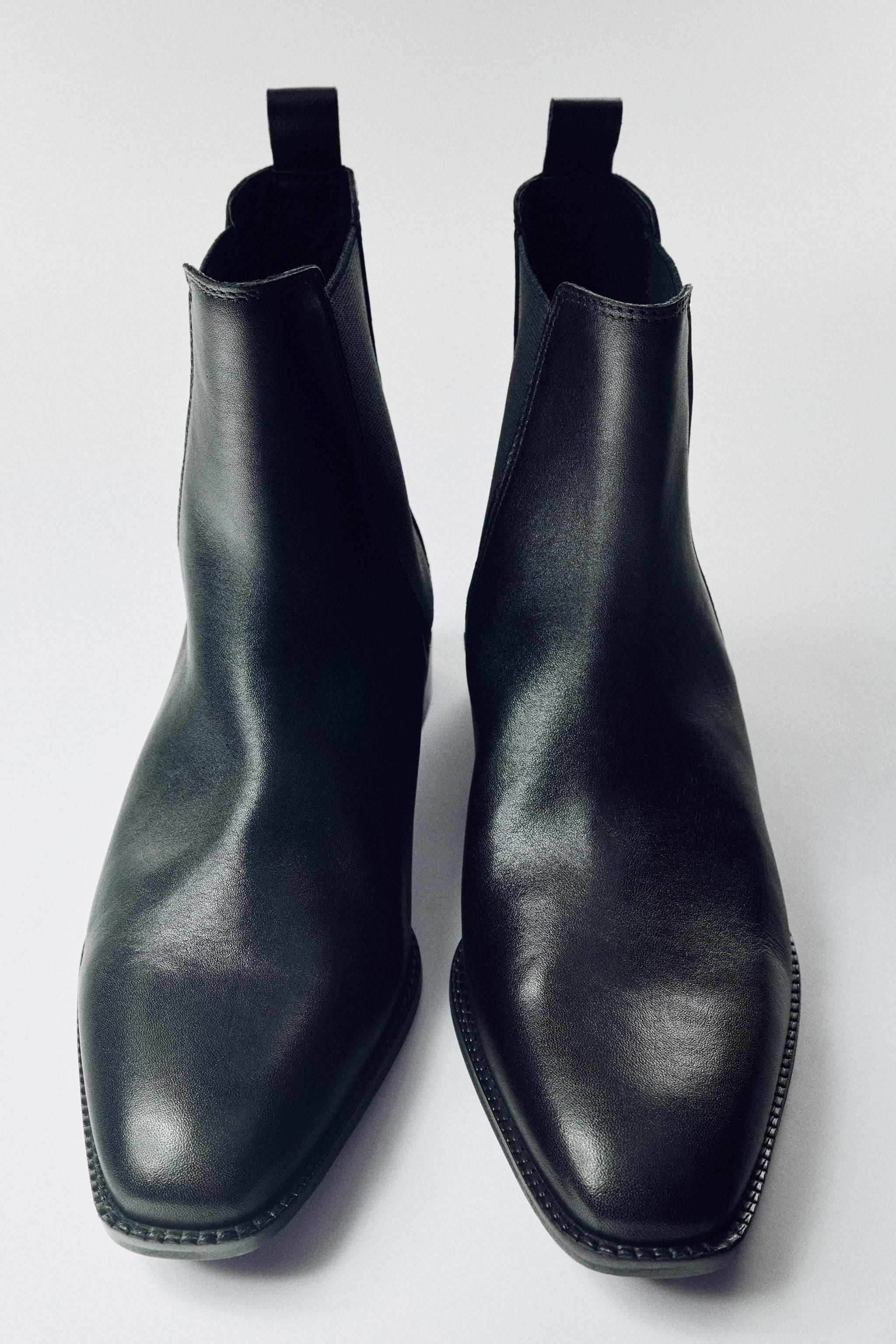 Flat Leather Ankle Boots by Zara