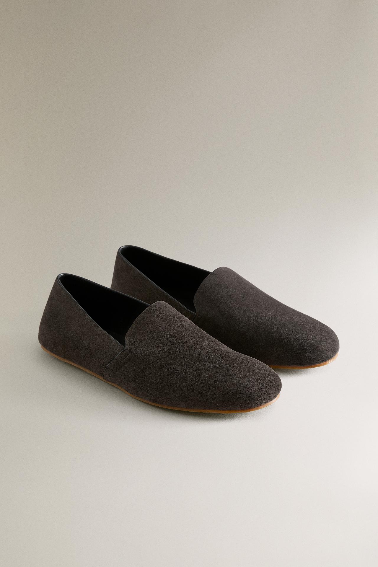 LEATHER MOROCCAN SLIPPERS — Khaki Green