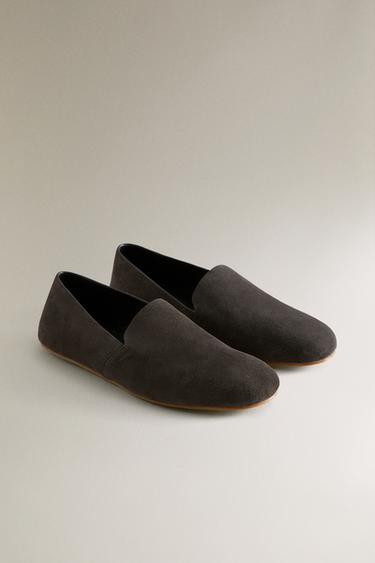 LEATHER MOROCCAN SLIPPERS — Khaki Green 2