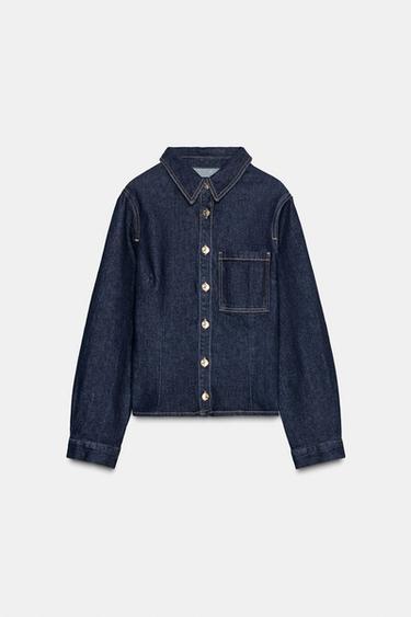 Zara STRUKIRANA TEKSAS KOŠULJA Z1975 – Plava