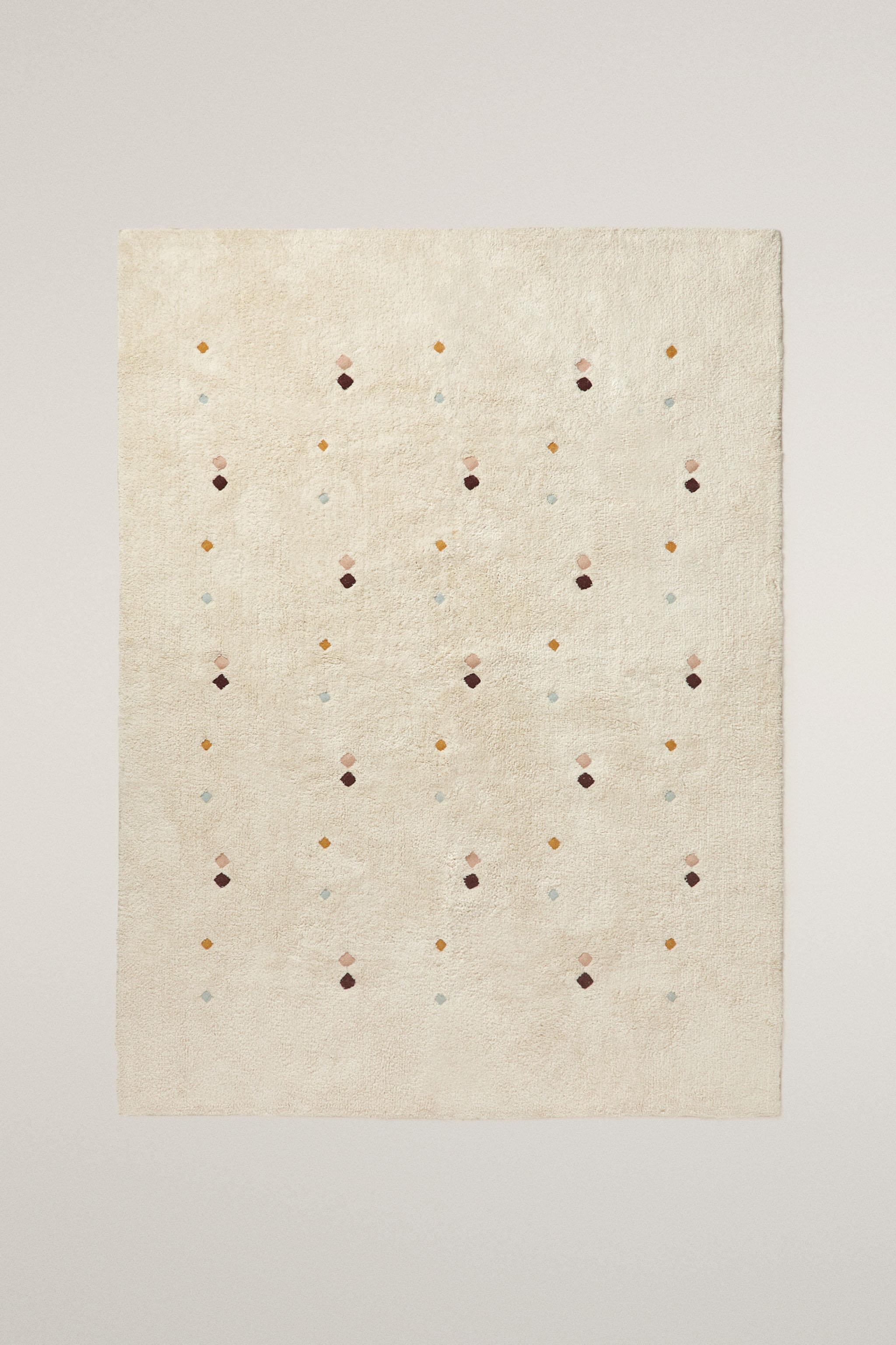 TAPIS ENFANT LOSANGES BRODÉS MULTICOLORES