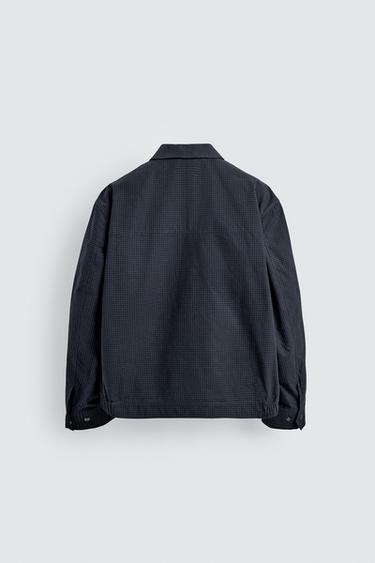 BLOUSON REGULAR FIT À CARREAUX - Bleu marine de Zara - Image 8