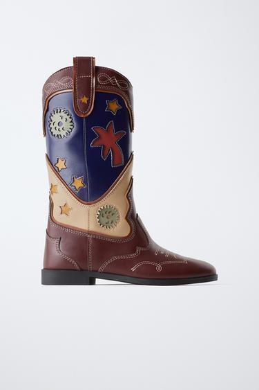Zara FANCY COWBOY BOOTS - Multi-color - Image 0