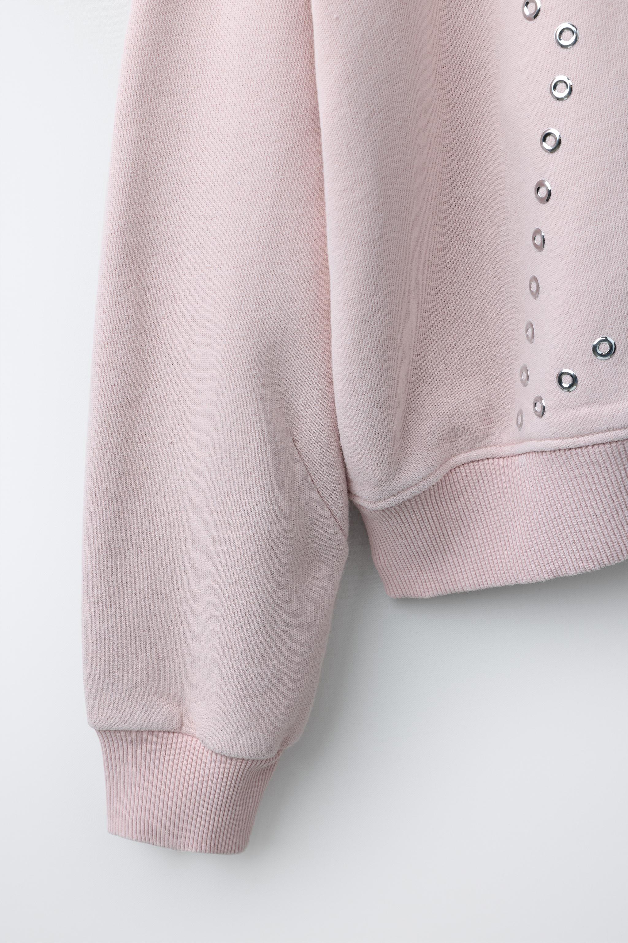 Детские худи Zara STAR STUD ZIP SWEATSHIRT — фото 4