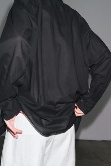 ZW COLLECTION OVERSIZE SHIRT - Black by Zara - Image 2