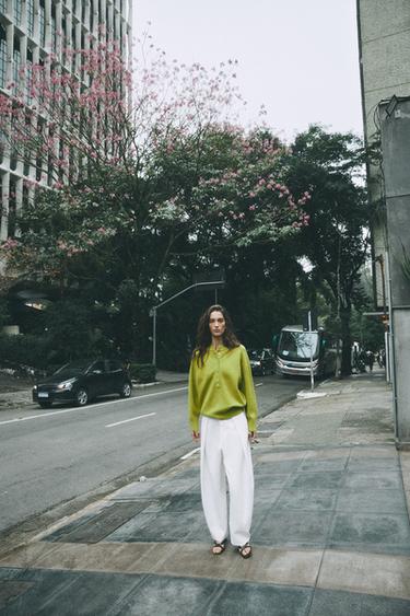 JERSEY PUNTO BOTONES - Verde manzana de Zara - Imagen 0