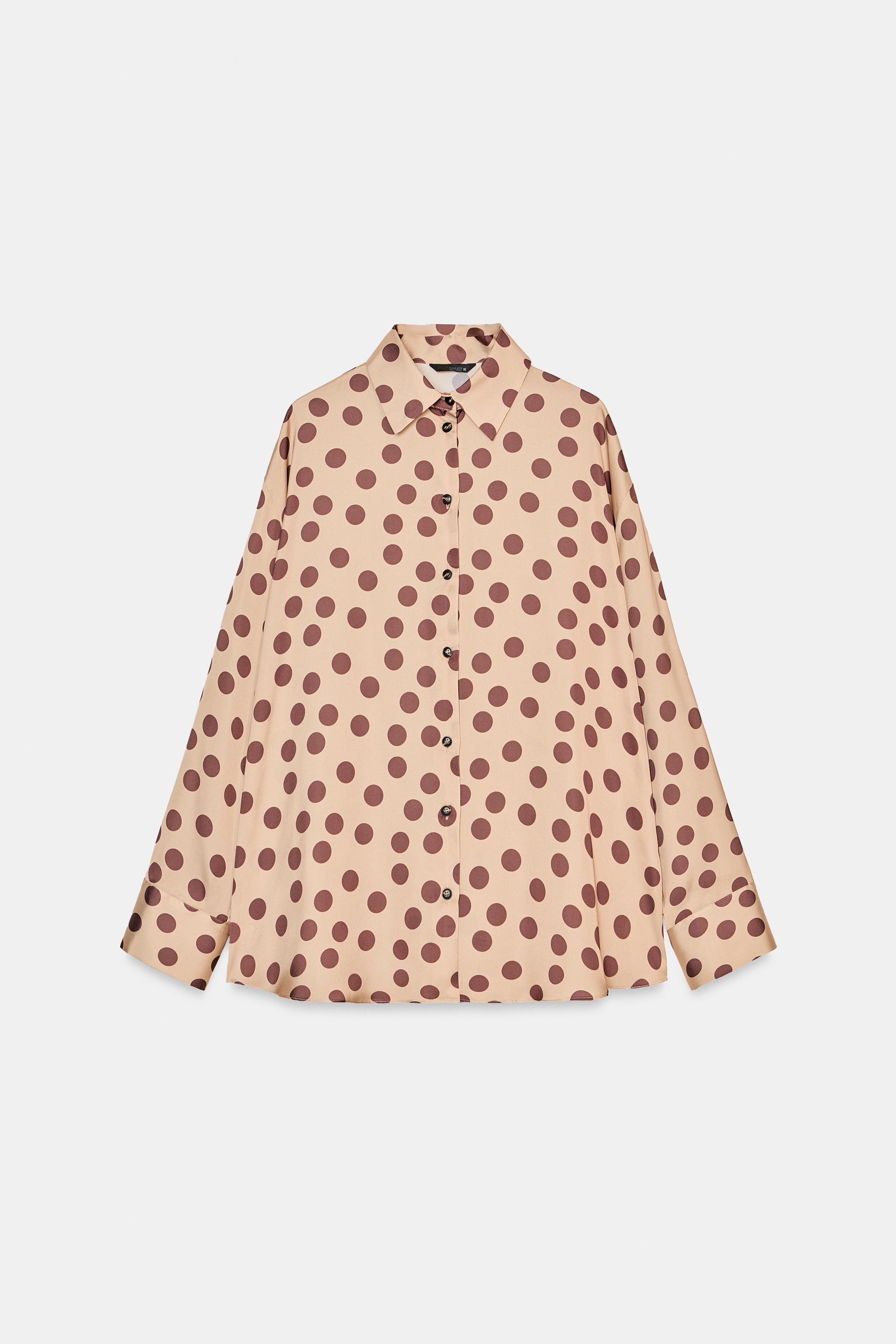 POLKA DOT SATIN EFFECT SHIRT